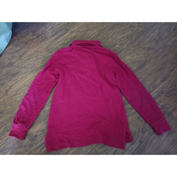 Ralph Lauren Polo red long sleeve shirt collard with 2 buttons boys size small 8 - Picture 4 of 4